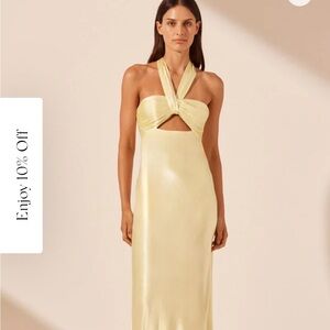 Shona Joy La Lune Halter Dress - Lemon